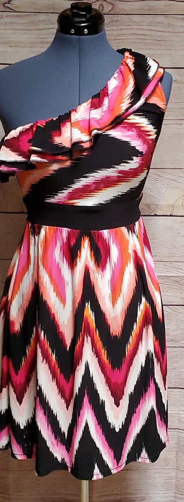 Summer Dress One Shoulder Dress by Wrapper Stretchy Flowy